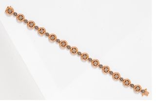 A 14 Karat Rose Gold, Diamond and Colored Diamond Bracelet, Le Vian,