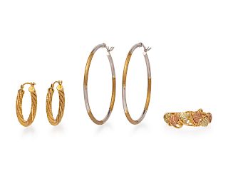 A Collection of Gold Jewelry,
