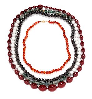 A Collection of Bead Necklaces,
