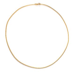 A 14 Karat Yellow Gold Necklace, Italian,