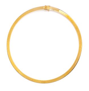A 14 Karat Yellow Gold Collar Necklace, Italian,
