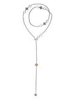 A Sterling Silver and 18 Karat Yellow Gold Lariat Necklace, David Yurman,