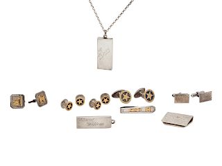 A Collection of Sterling Silver Accessories,
