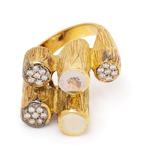 An 18 Karat Yellow Gold and Diamond Ring, Garavelli,