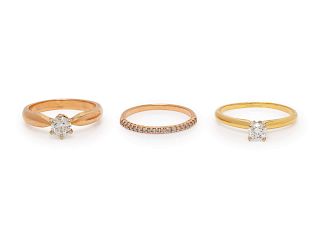 A Collection of Gold and Diamond Rings,