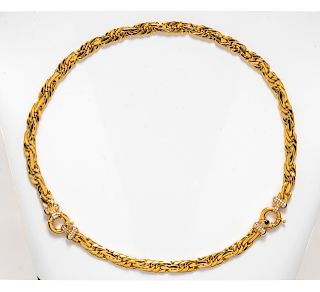 An 18 Karat Yellow Gold and Onyx Convertible Necklace, Italian,