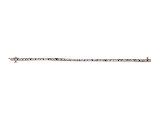 A 14 Karat White Gold and Diamond Line Bracelet,