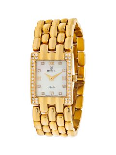 An 18 Karat Yellow Gold and Diamond Wristwatch, Festina,