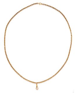 A Yellow Gold Fob Chain,