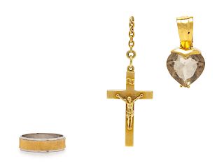 A Collection of Yellow Gold Jewelry,
