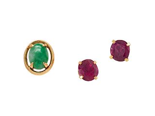 A Collection of Yellow Gold and Gemstone Jewelry,