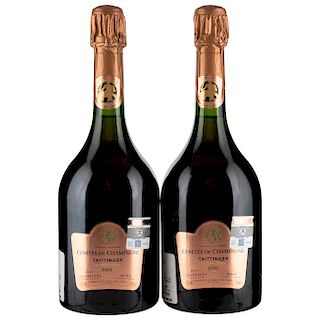 Taittinger Rose. Vintage 2002. Brut. Comtes de Champagne. France. Piezas: 2.