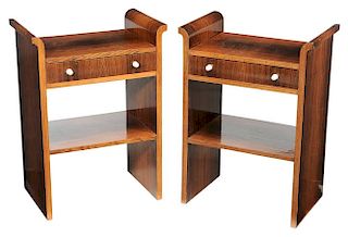 Pair Art Deco Rosewood and Faux