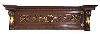 A Painted and Parcel Gilt Wall Bracket, Height 17 3/4 x width 59 1/4 x depth 13 1/4 inches.