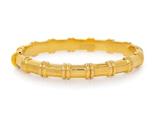 An 18 Karat Yellow Gold Bangle Bracelet, Italian, 