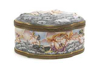 A Capodimonte Porcelain Table Casket, Width 8 3/8 inches.