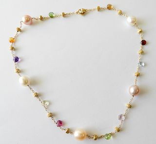 Marco Bicego, 18K Yellow Gold & Gem Necklace