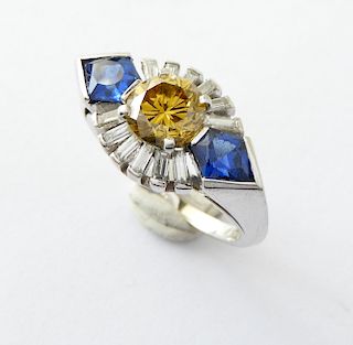 Diamond & Sapphire Art Deco Lady's Ring