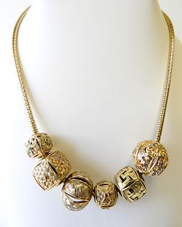 18K Yellow Gold Tube Style Choker Necklace