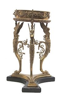 An Empire Style Gilt Bronze Centerpiece Base, Height 11 5/8 inches.