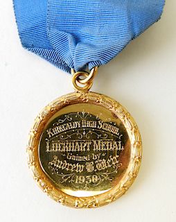 15K Yellow Gold Lockhart Medal, 1930