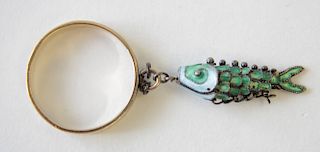Articulated Enamel Fish Ring