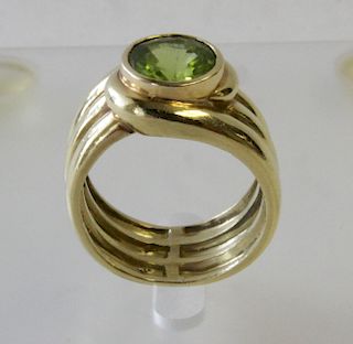 Peridot & 18K Yellow Gold Ring