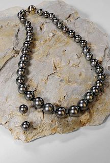 Black Tahitian Pearl Necklace and