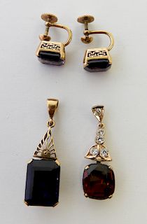Amethyst Jewelry Suite & Garnet Pendant