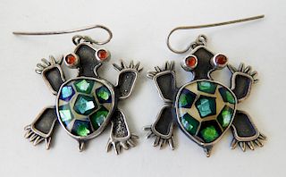 Cloisonne Enamel Turtle Earrings