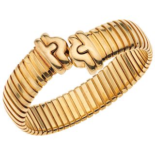 BVLGARI, PARENTESI 18K yellow gold cuff bracelet.