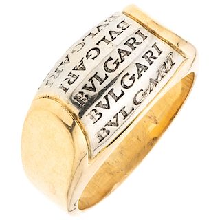 BVLGARI, TRONCHETTO 18K yellow and white gold ring.