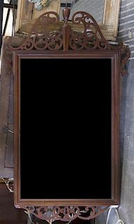 A Chippendale Style Mahogany Mirror, Height 53 x width 30 1/2 inches.