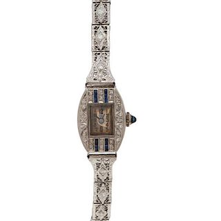 Platinum and Diamond Goering 17 Jewel Wrist Watch 