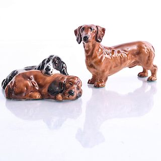 2 ROYAL DOULTON ANIMALS, CHAMPION AND SLEEPING DOGS