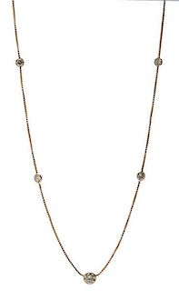 Tin Cup Necklace with Diamonds 