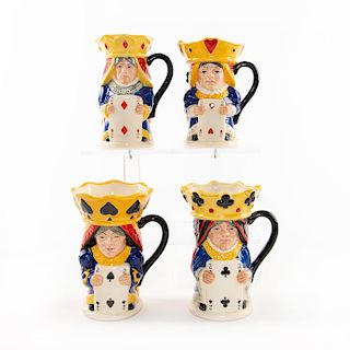 ROYAL DOULTON 4 KINGS AND QUEENS PLAYING CARDS JUGS