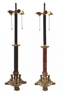 Two Empire Style Candlesticks, Height of each 30 inches.