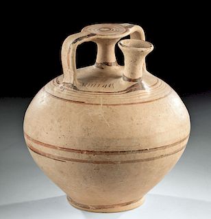 Greek Mycenaean Pottery Stirrup Jar