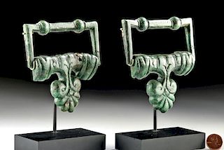 Lot of 2 Roman Bronze Handles - Matching Pair