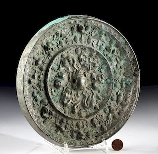 Large Chinese Tang Dynasty Bronze Mirror