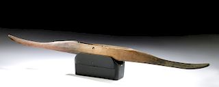 Early 20th C. Fiji Wood Canoe Toy w/ Duck Beak Finials