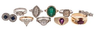 Large Collection of Diamond and Gemstone Jewelry  