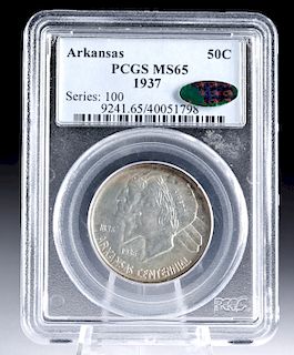 1937 USA Silver Half Dollar - Arkansas Commemorative