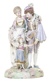 A Continental Porcelain Figural Group, Height 26 1/4 inches.