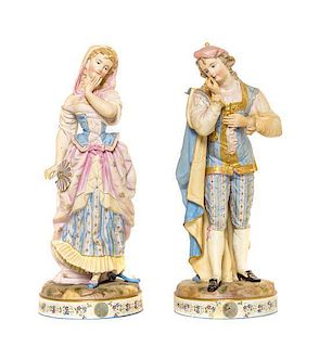 A Pair of Royal Dux Figures, Height of taller 21 1/2 inches.