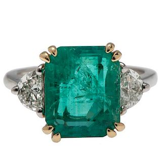 G.I.A. Certified Natural Columbian Emerald Ring 