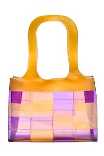 Chanel Vinyl Beige and Purple Patchwork Tote