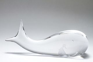 Lindstrom Kosta Jonah & Whale Glass Sculpture
