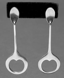 Hans Hansen Sterling Silver Dangle Post Earrings